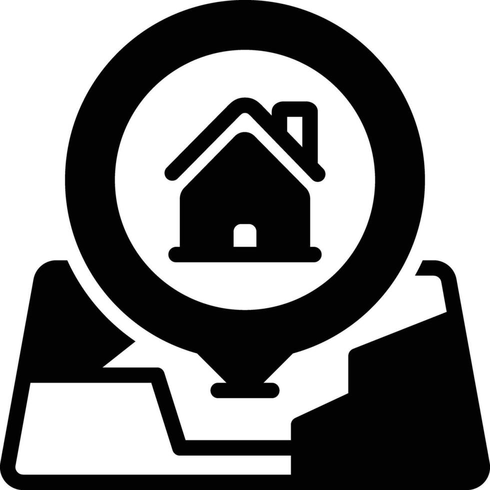 Solid icon for situated vector
