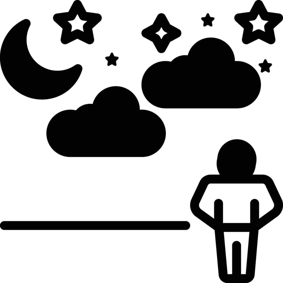 sólido icono para noche vector