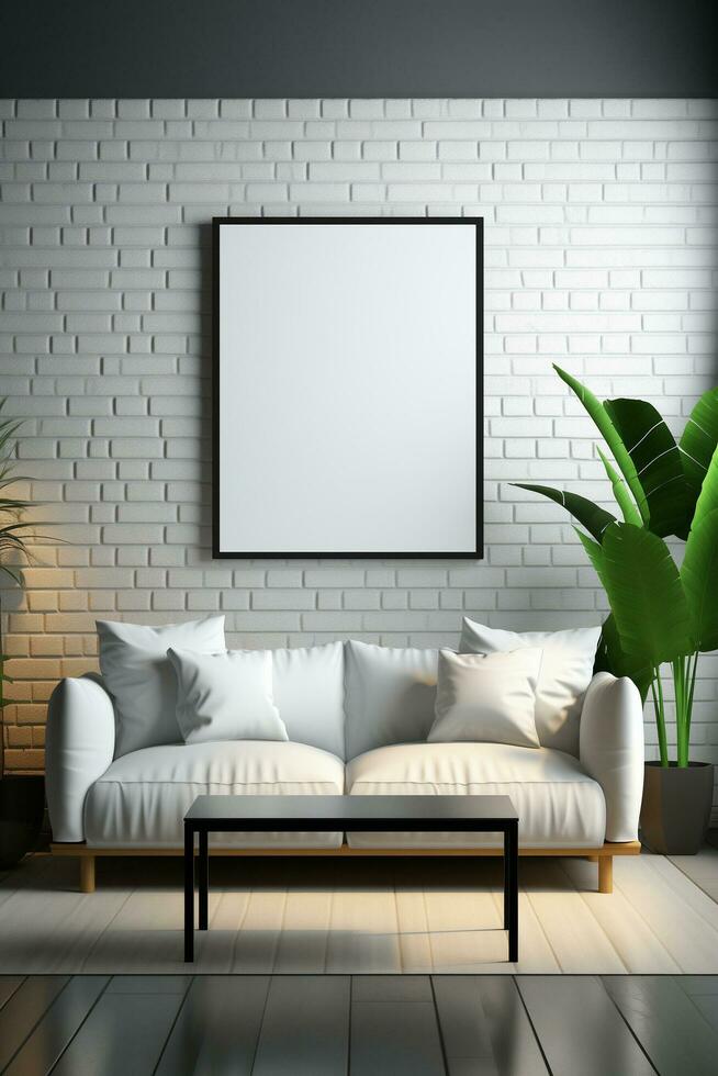 AI generated Collection of Frame Mockups Ready for Displaying POD Poster Illustrations photo