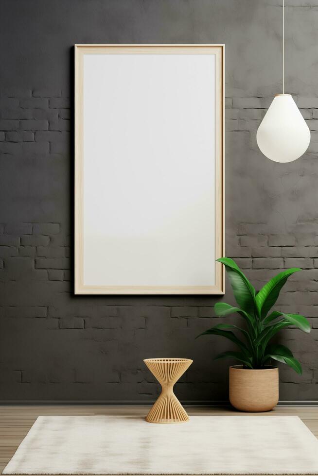 AI generated Collection of Frame Mockups Ready for Displaying POD Poster Illustrations photo