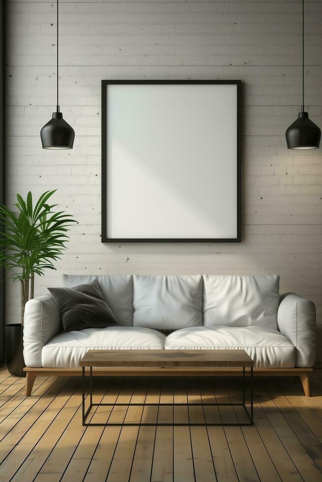 AI generated Collection of Frame Mockups Ready for Displaying POD Poster Illustrations photo