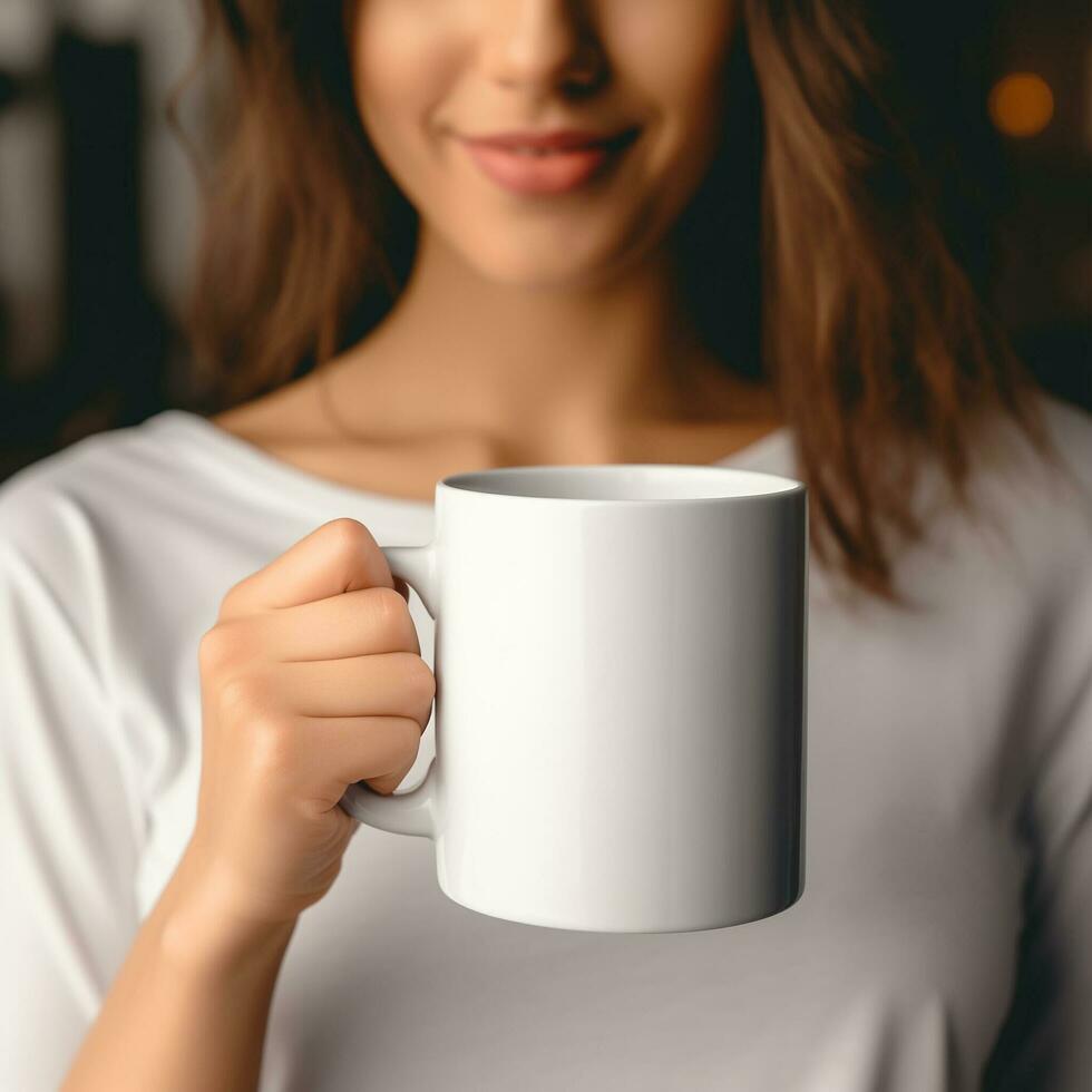 AI generated Collection of Mug Mockups Ready for Displaying POD Poster Illustrations photo