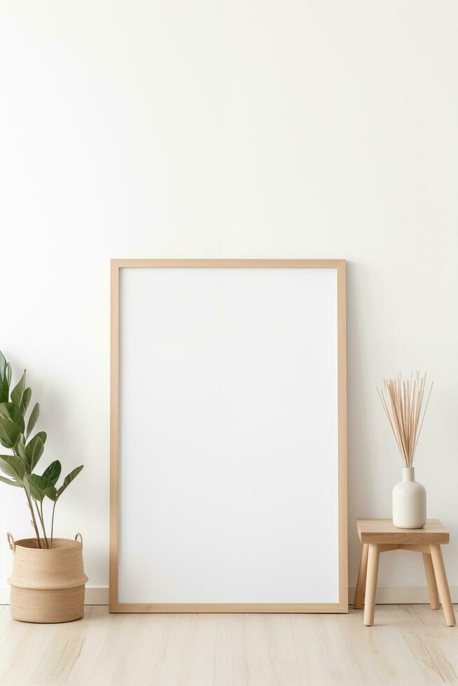 AI generated Collection of Frame Mockups Ready for Displaying POD Poster Illustrations photo