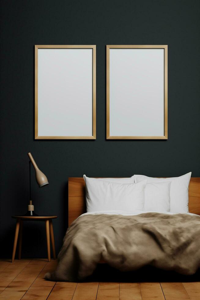 AI generated Collection of Frame Mockups Ready for Displaying POD Poster Illustrations photo