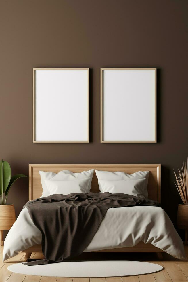 AI generated Collection of Frame Mockups Ready for Displaying POD Poster Illustrations photo