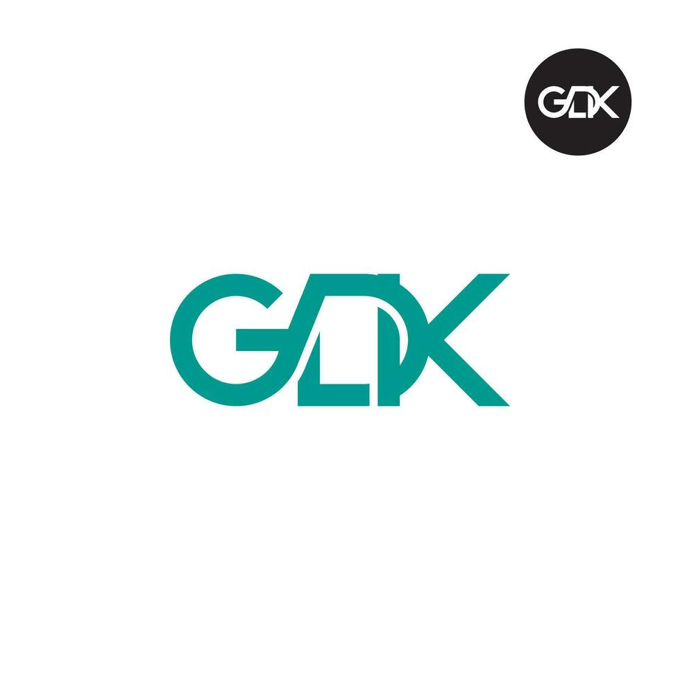 letra gdk monograma logo diseño vector