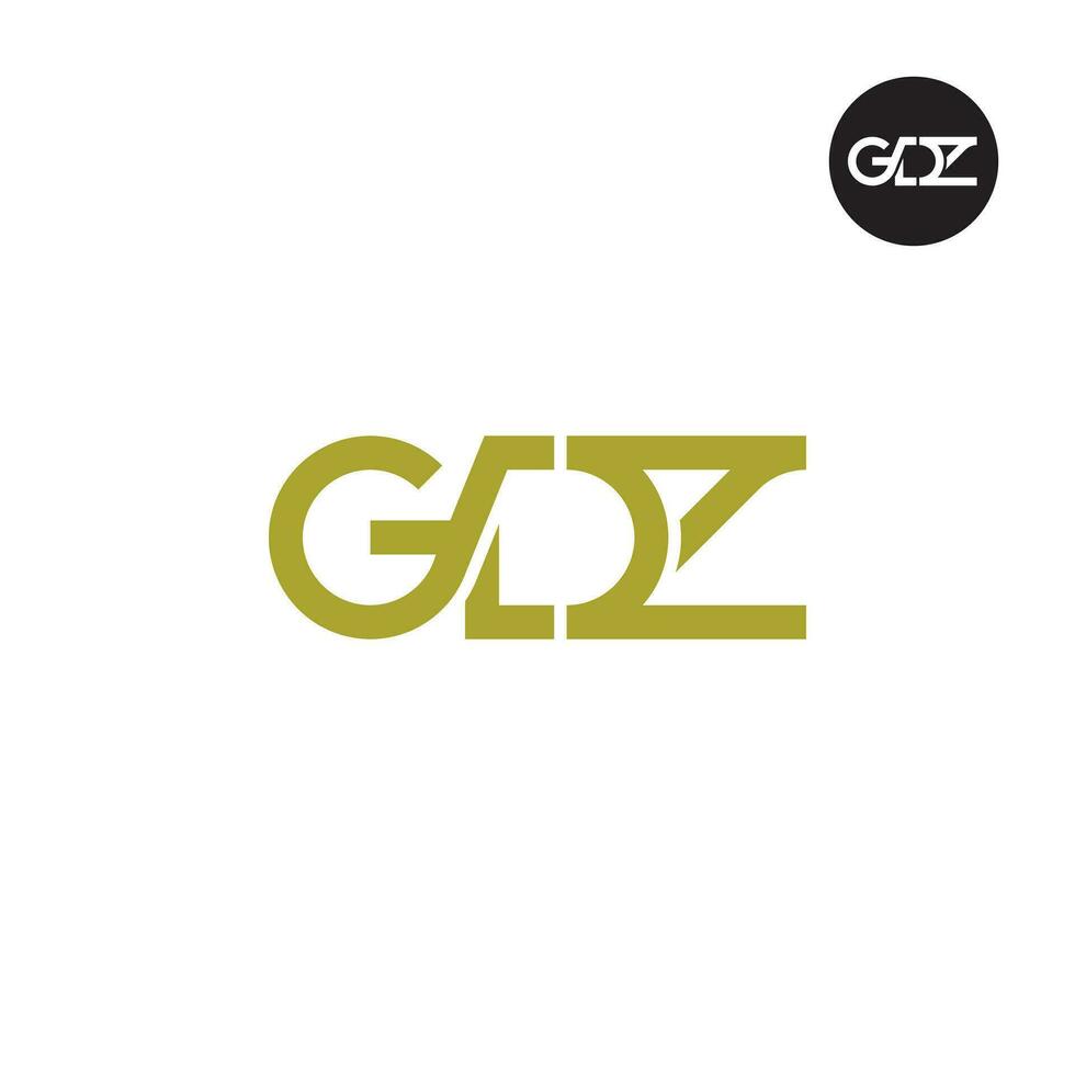 letra gdz monograma logo diseño vector