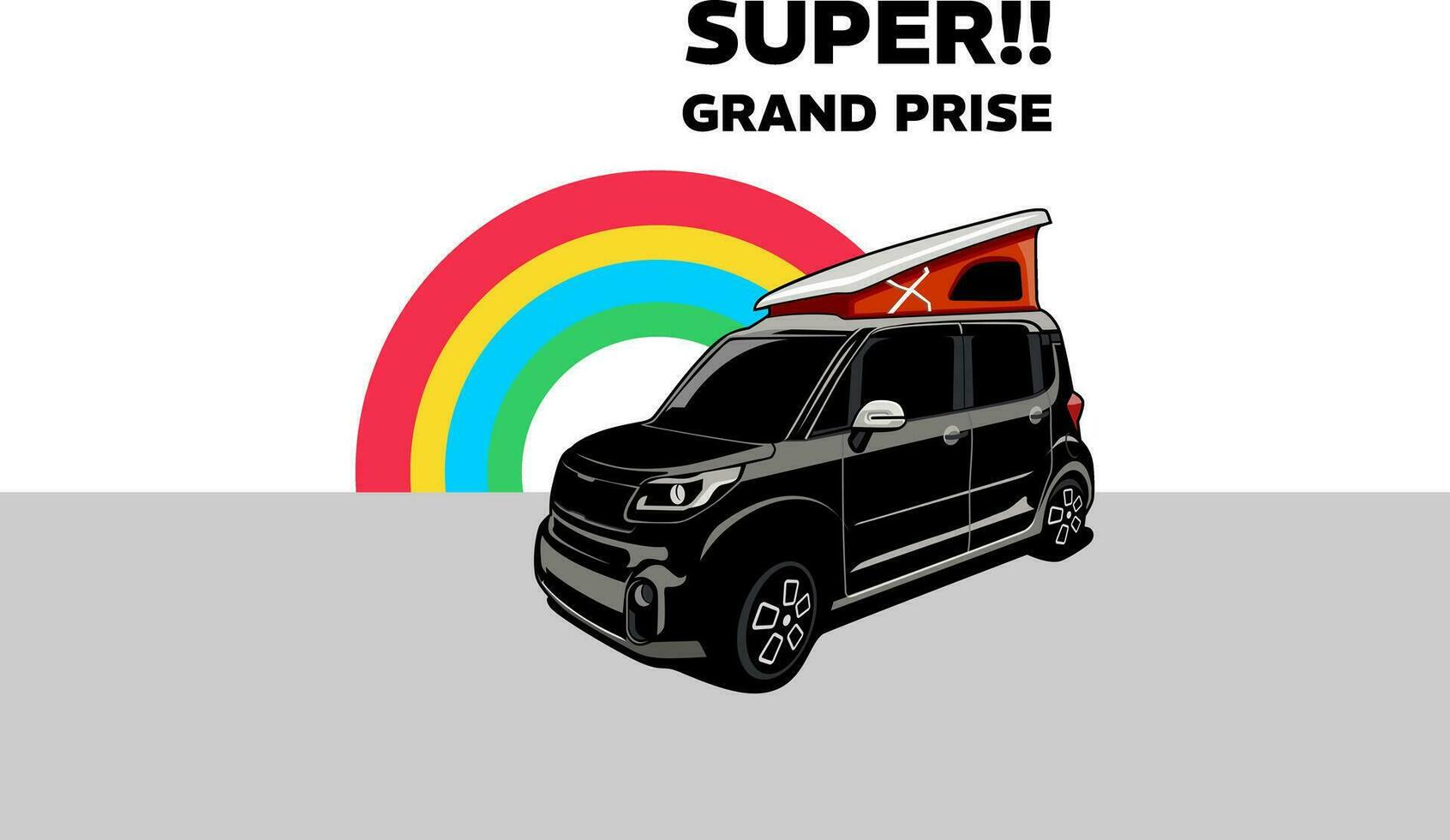 micro campervan illustration vector design