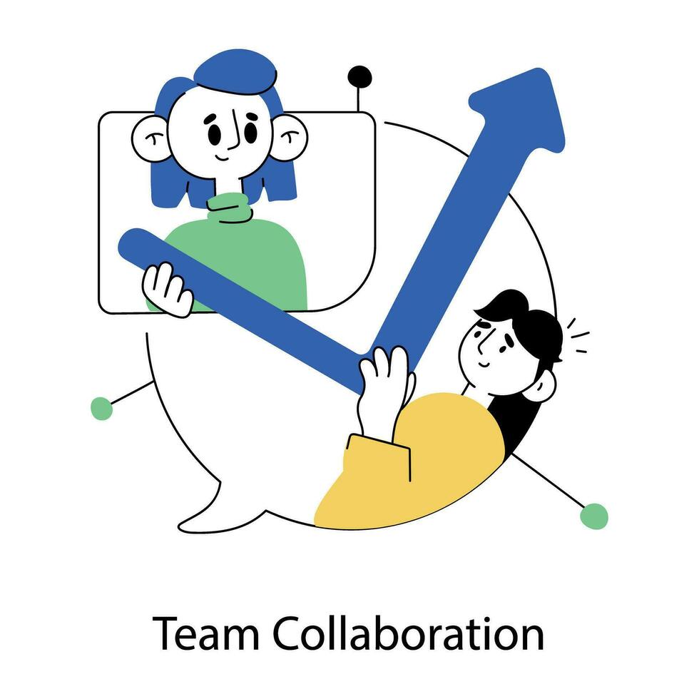 Trendy Team Collaboration vector