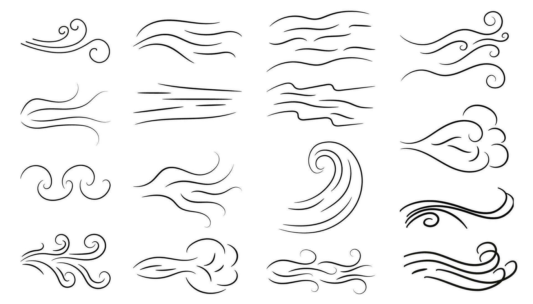 wind blow, wave, windi air,  swirl, wind breeze Illustration vector