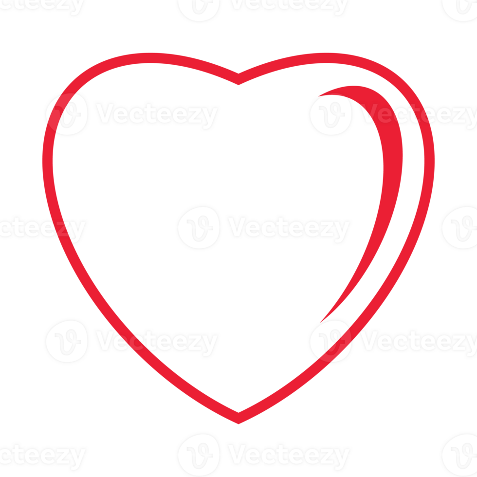 hearts red outline set for decoration png