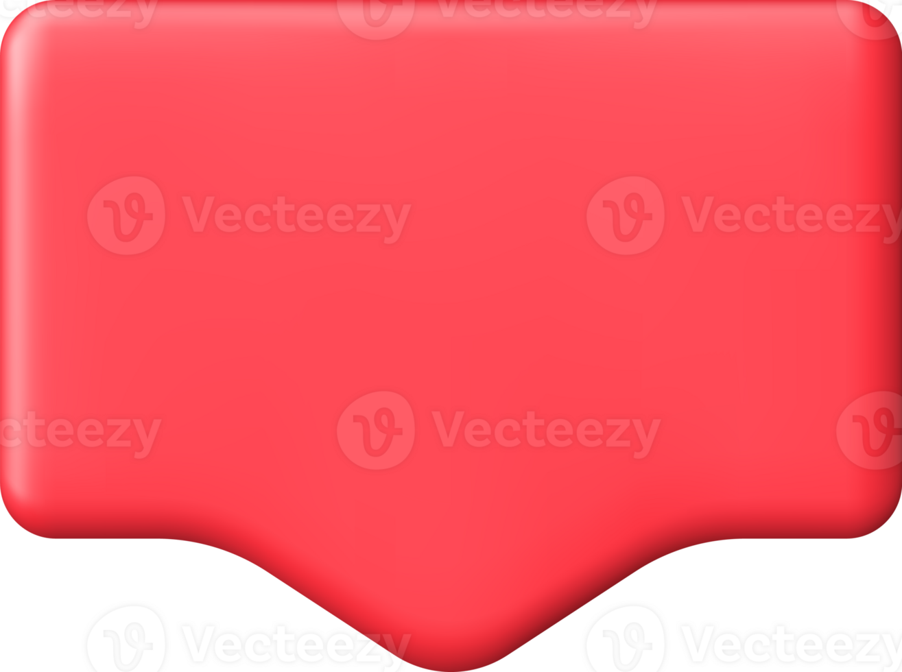 3D Red Blank Speech Bubble png