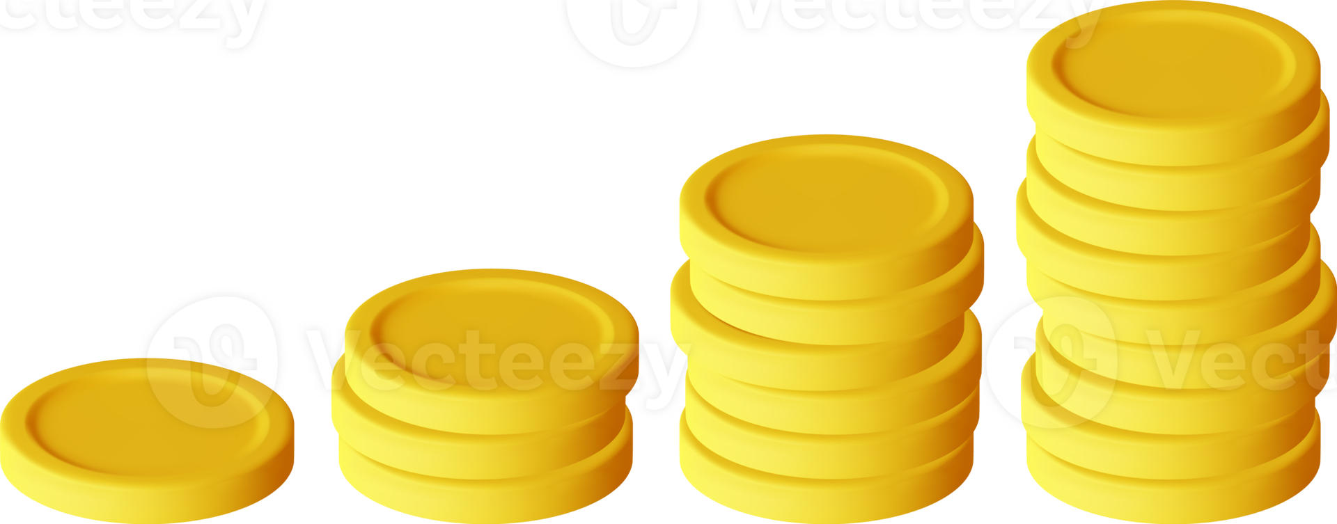 3D Stack of Gold Coins png
