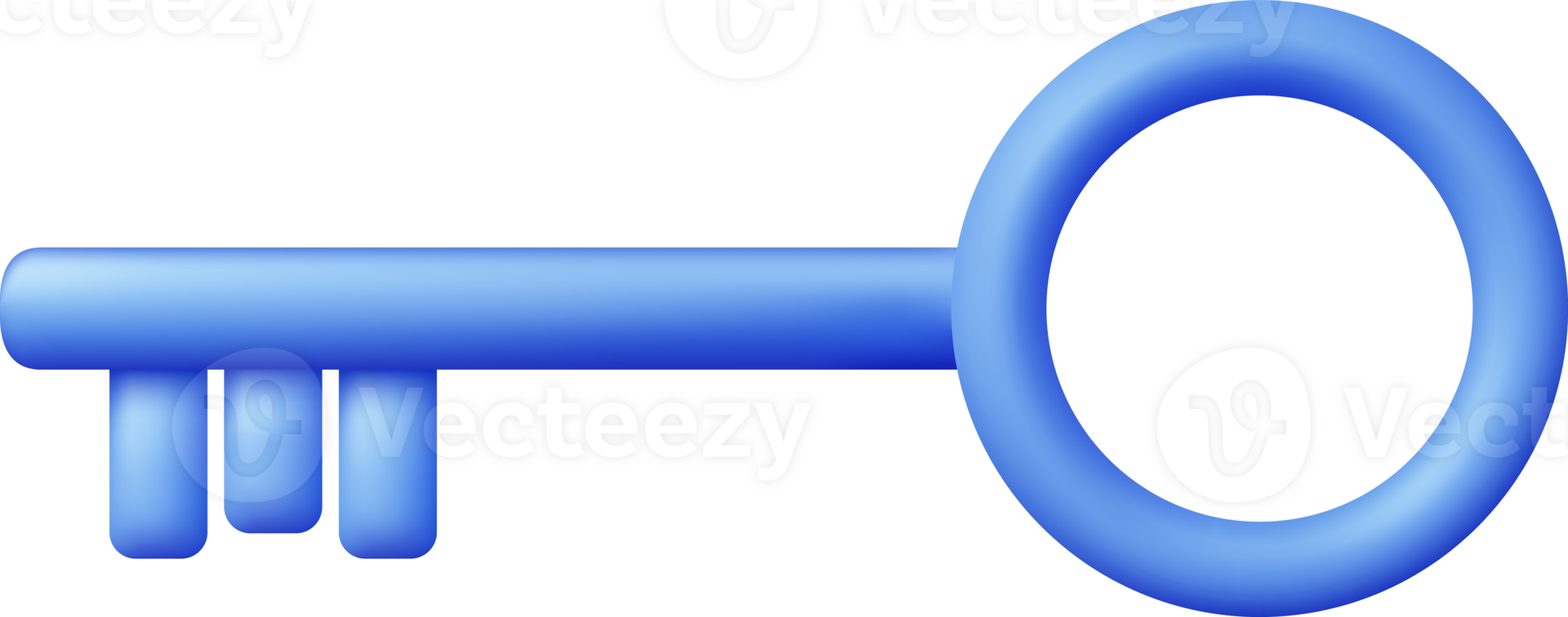 3D Blue Classic Key png