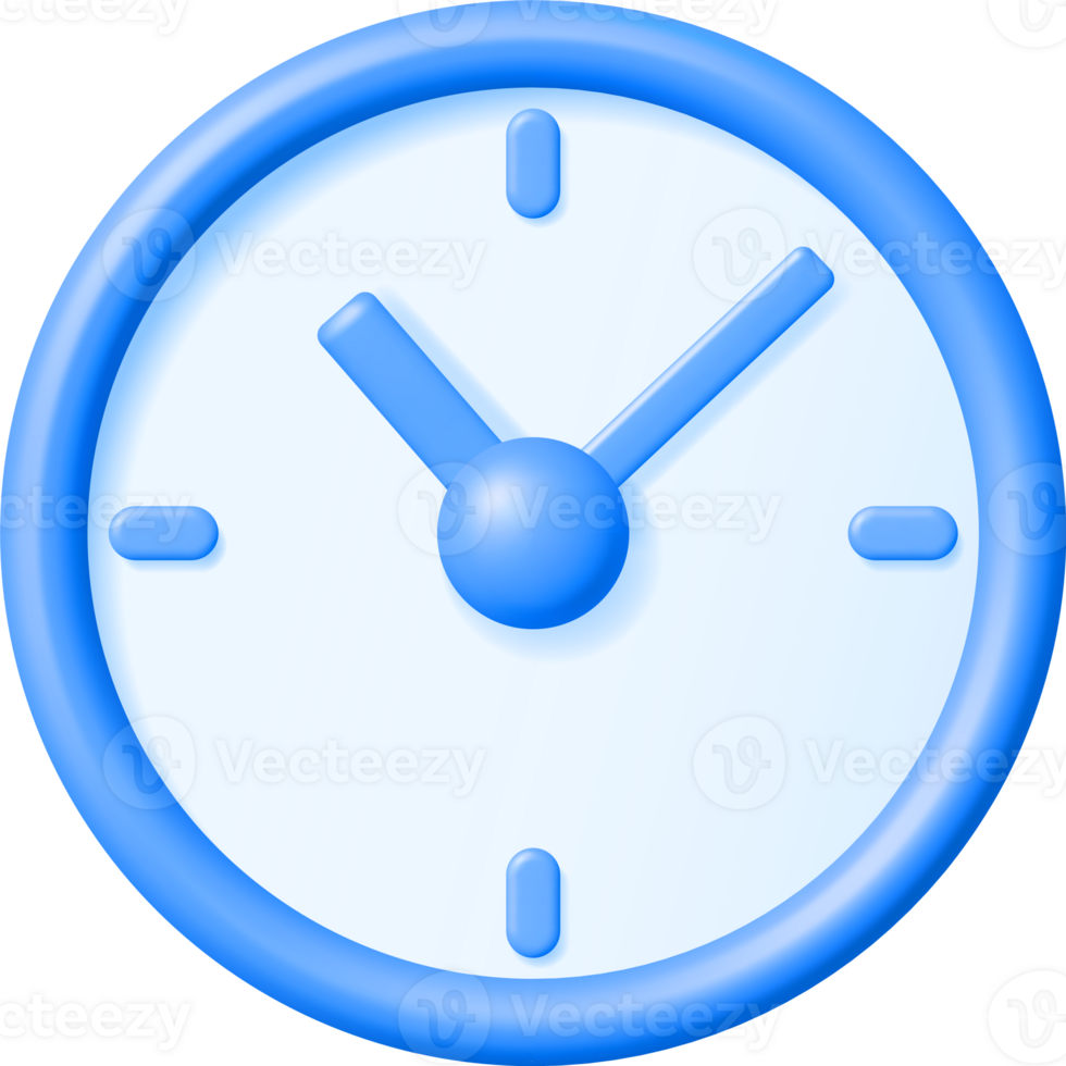 3D Simple Classic Round Wall Clock png