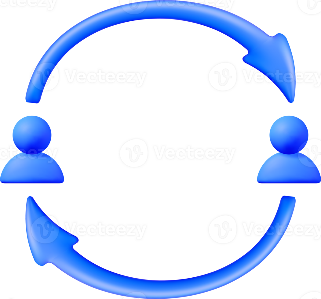 3D User Sync or Switch Symbol png