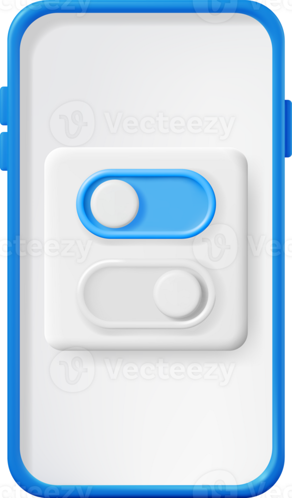 3D On and Off Buttons Switch in Smartphone png