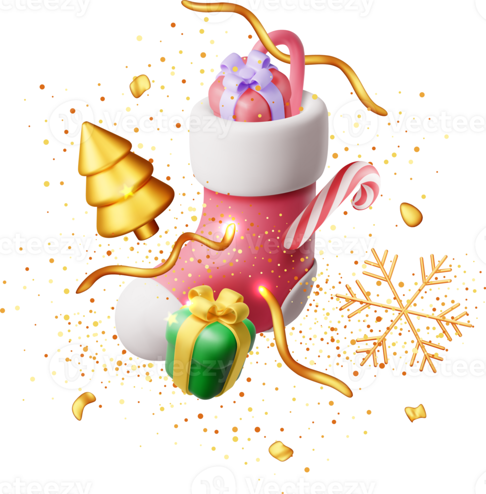 3D Christmas Stocking png