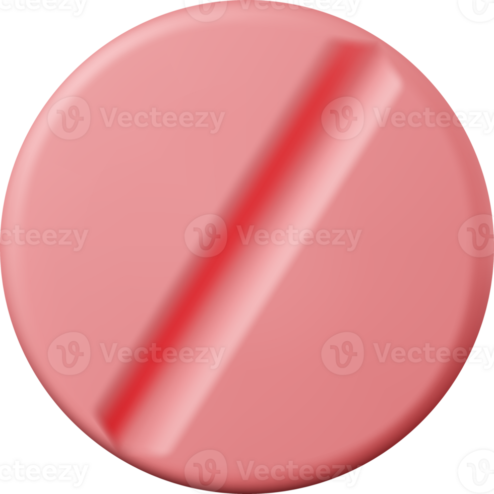 3D Classic Round Tablet Pill png