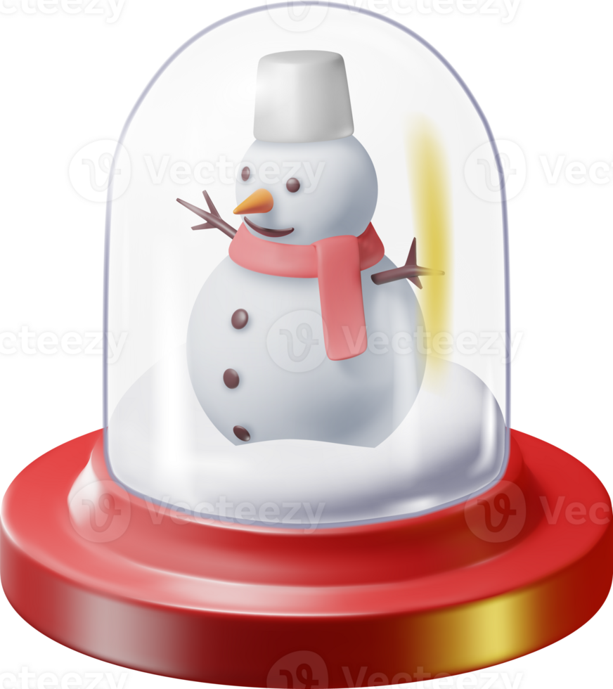 3D Glass Christmas Snow Globe png