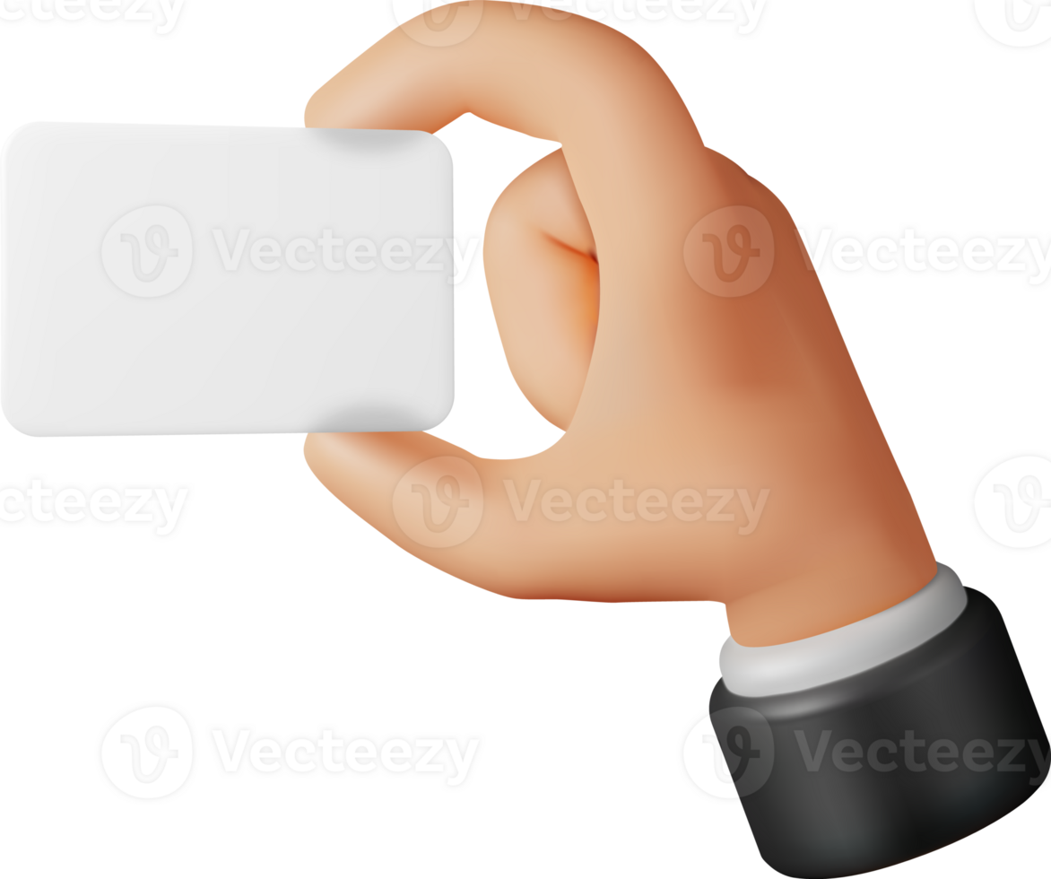 3D Hand Holding Blank Paper png