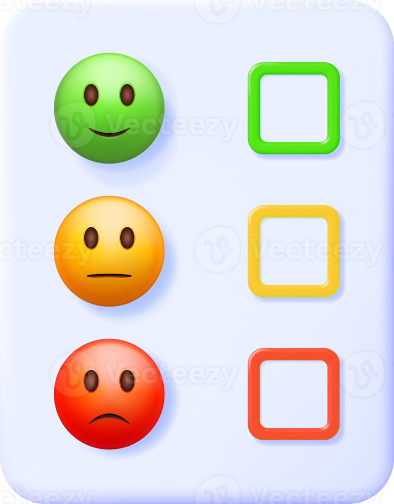 3D Paper Clipboard Holder with Smiley Emoticons png