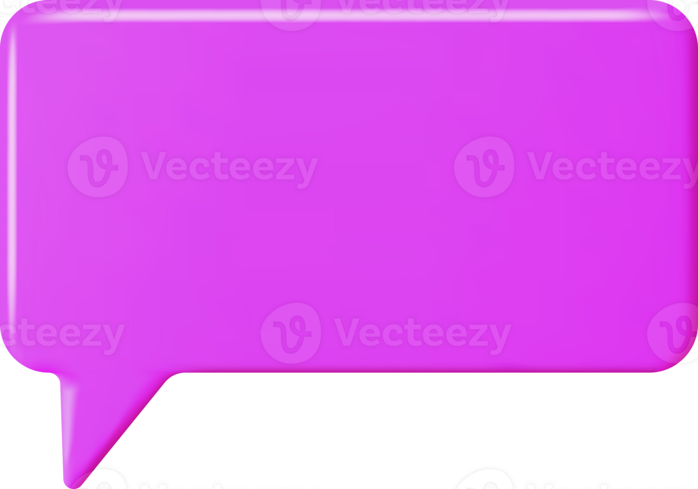 3D Purple Blank Speech Bubble png