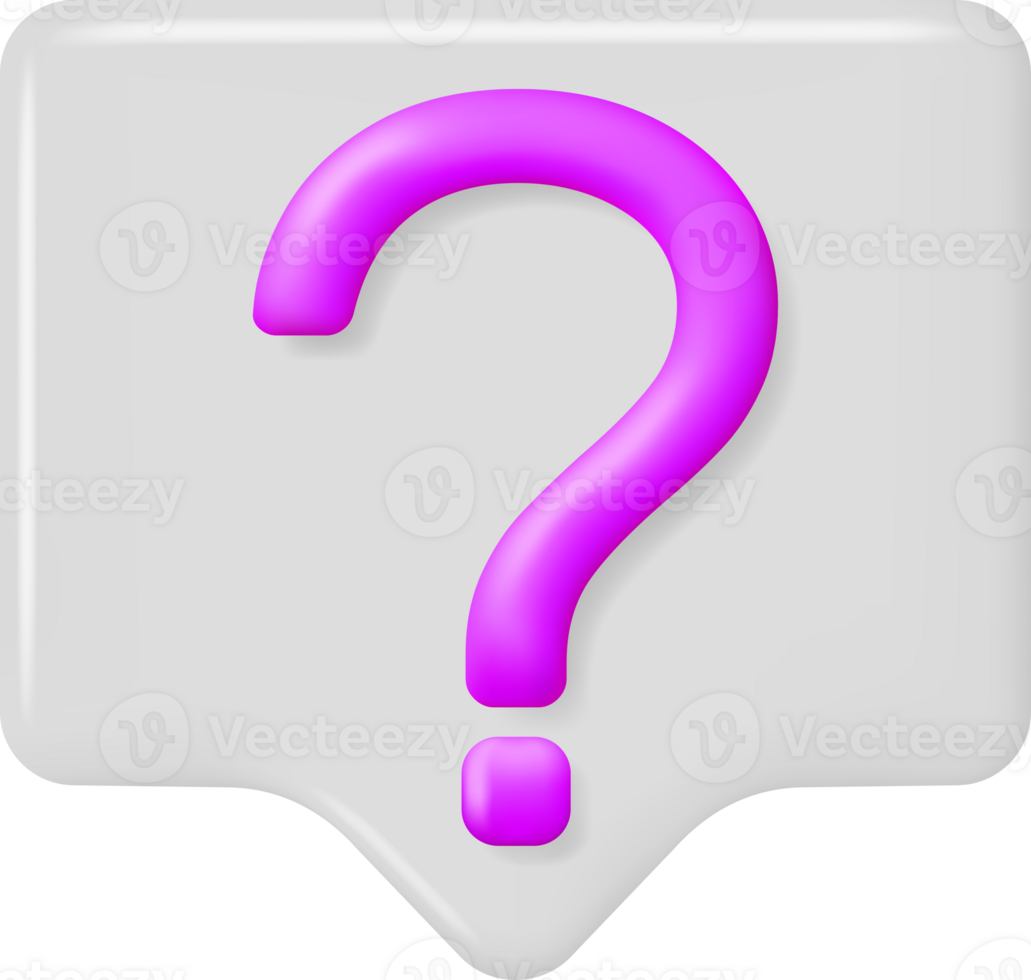 3D Speech bubble with Question Mark png