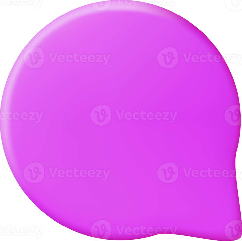 3D Purple Blank Speech Bubble png