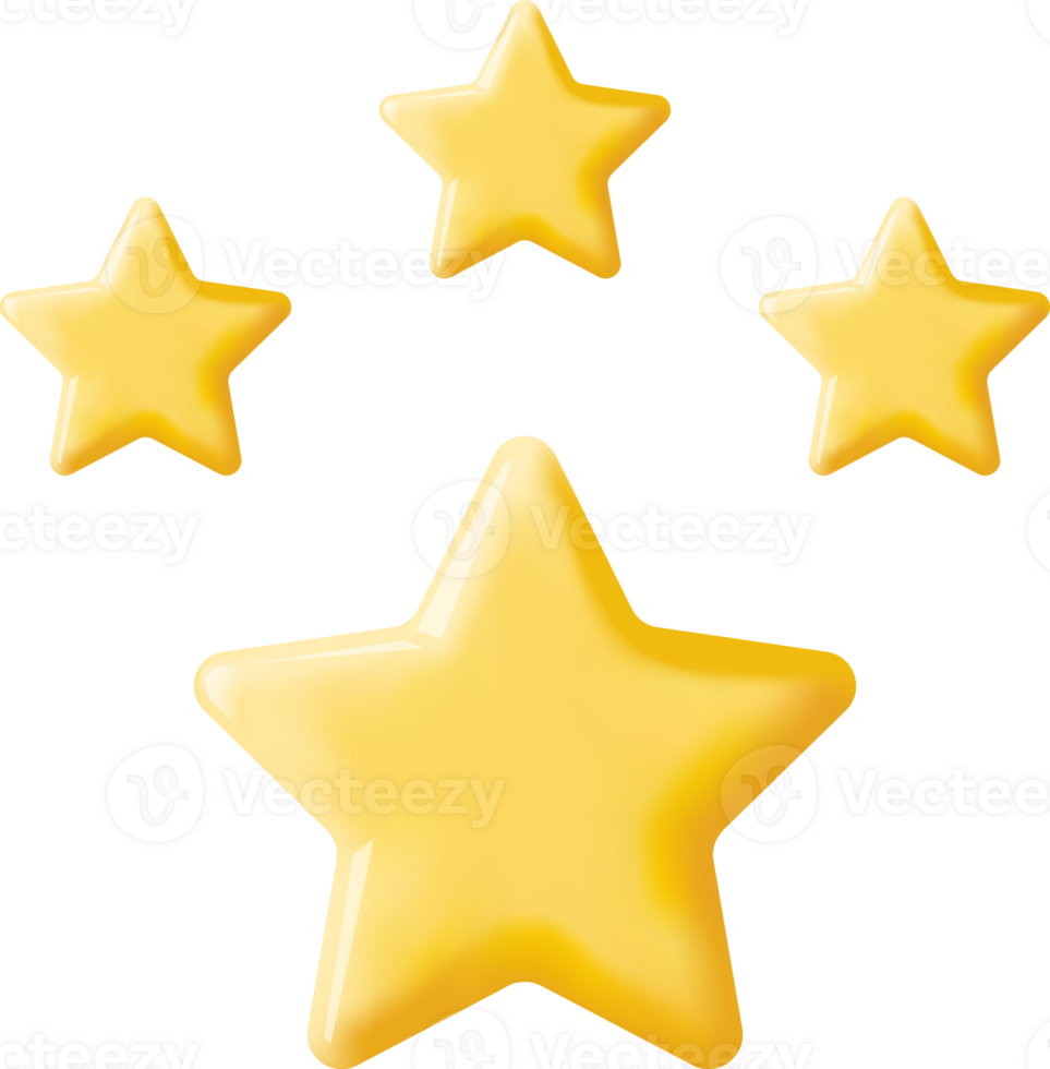 3D Glossy Yellow Star png