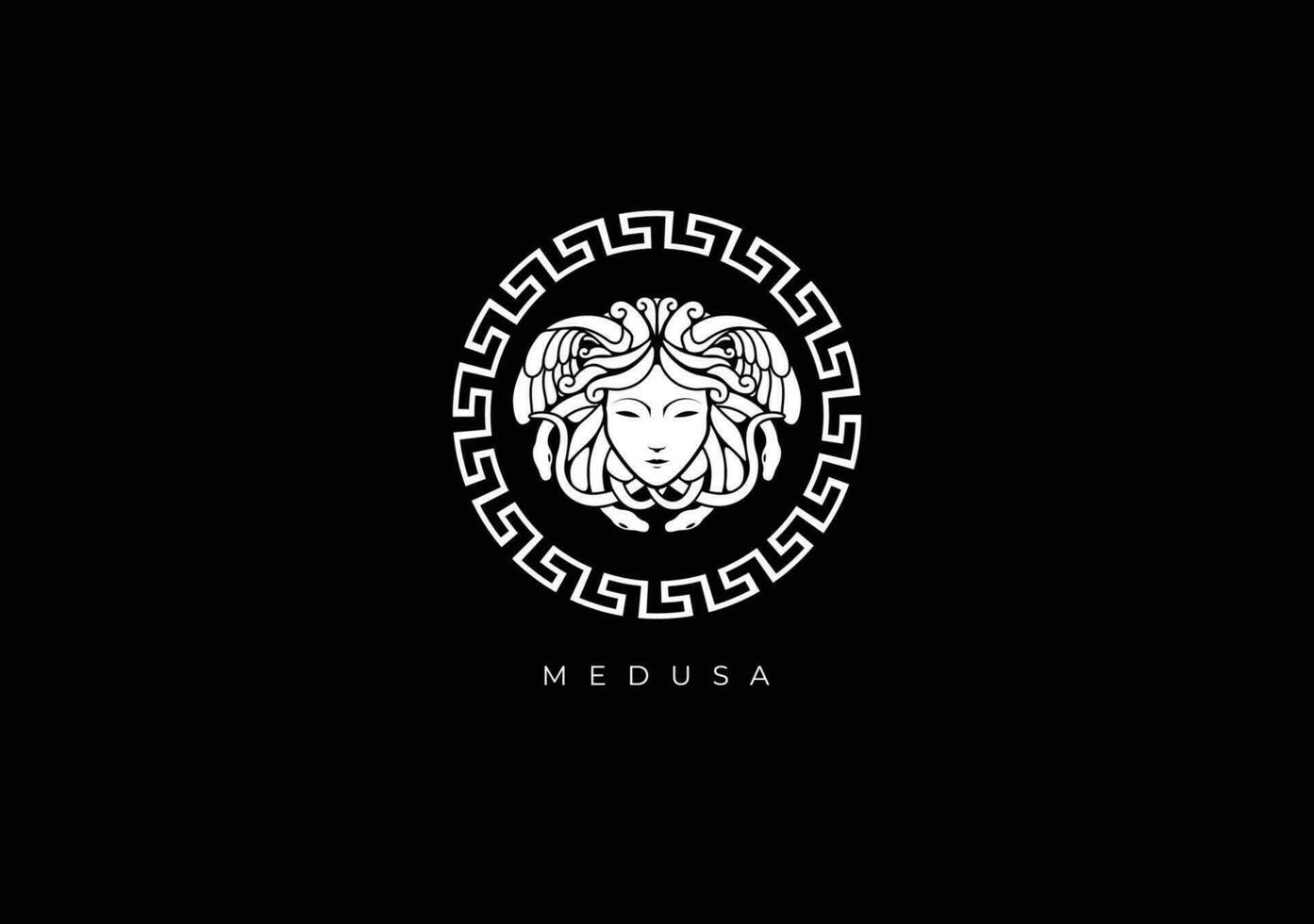 medusa cabeza logo vector