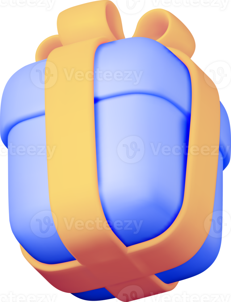 3D Bue Gift Box png