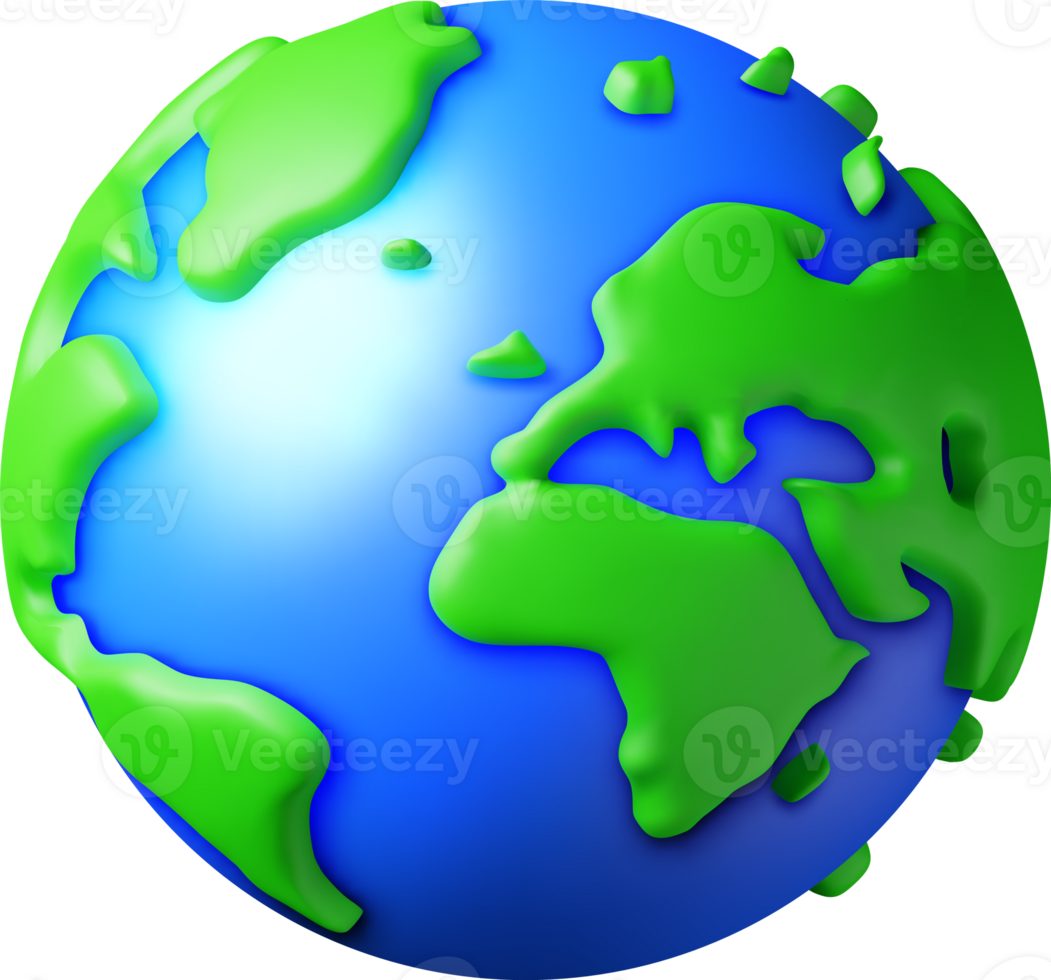 3D Cartoon Planet Earth png