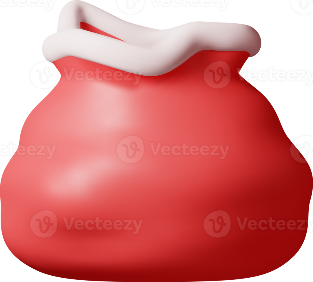 3D Open Empty Santa Claus Sack png