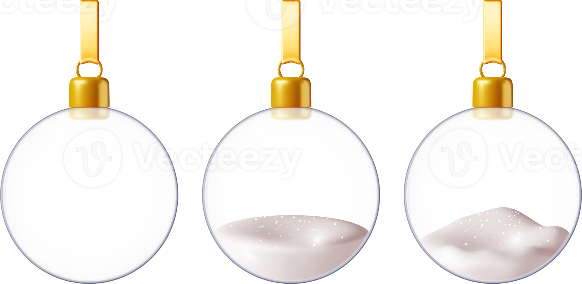 3d Glas Weihnachten Schnee Ball png