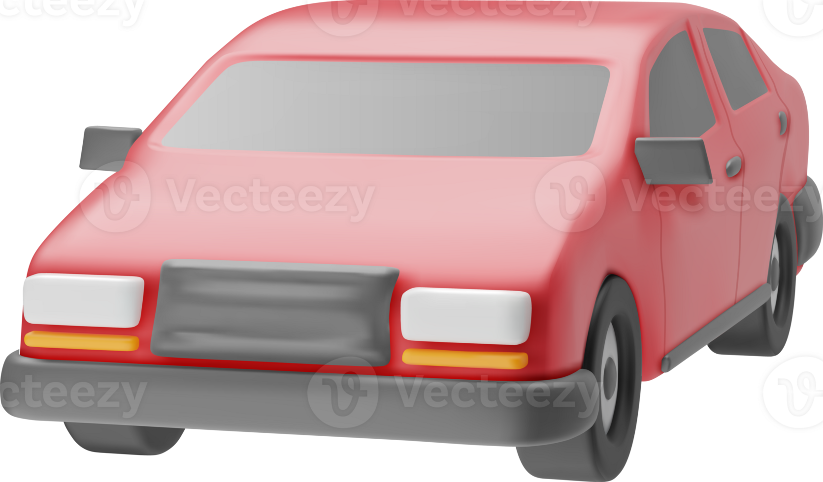 3D Red Car Vintage Model png