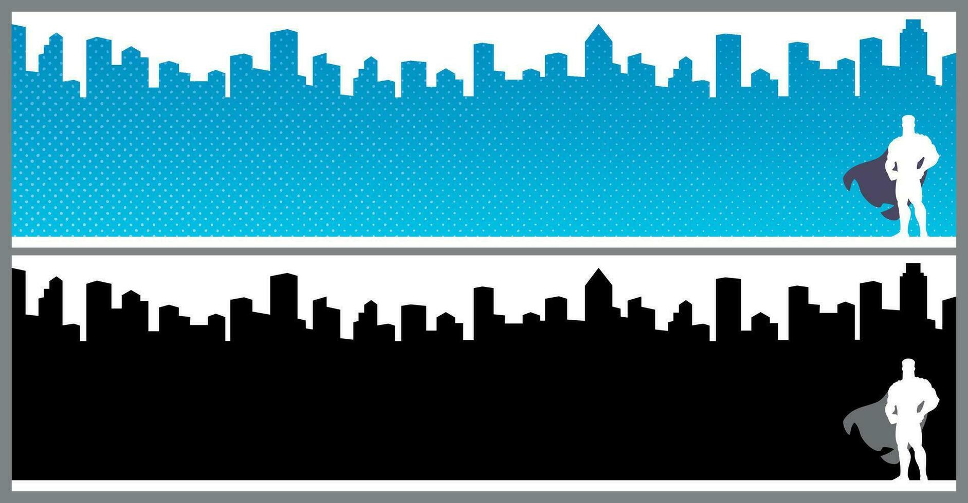 Superhero City Banners vector