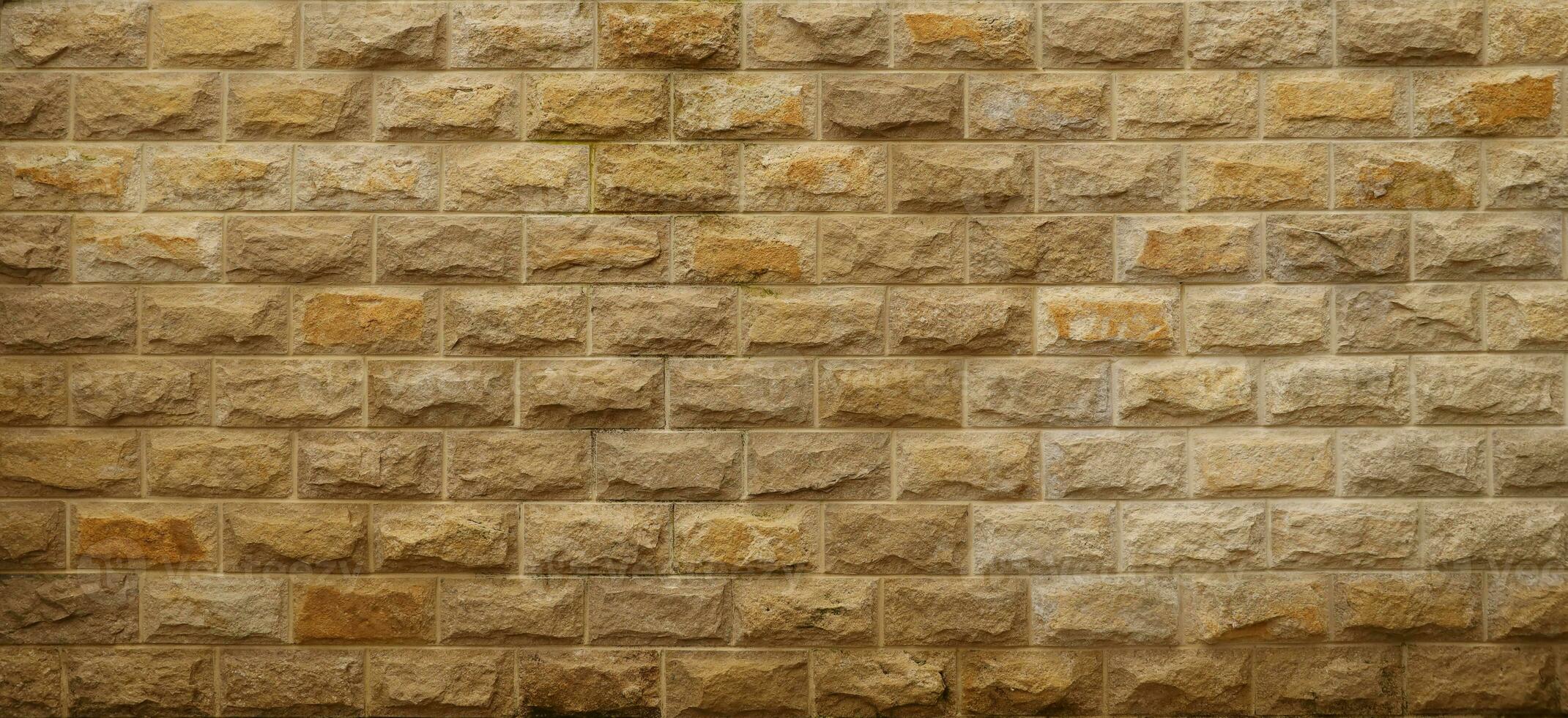 Very old brick stone wall of castle or fortress of 18th century. Full frame wall with obsolete dirty and cracked bricks photo