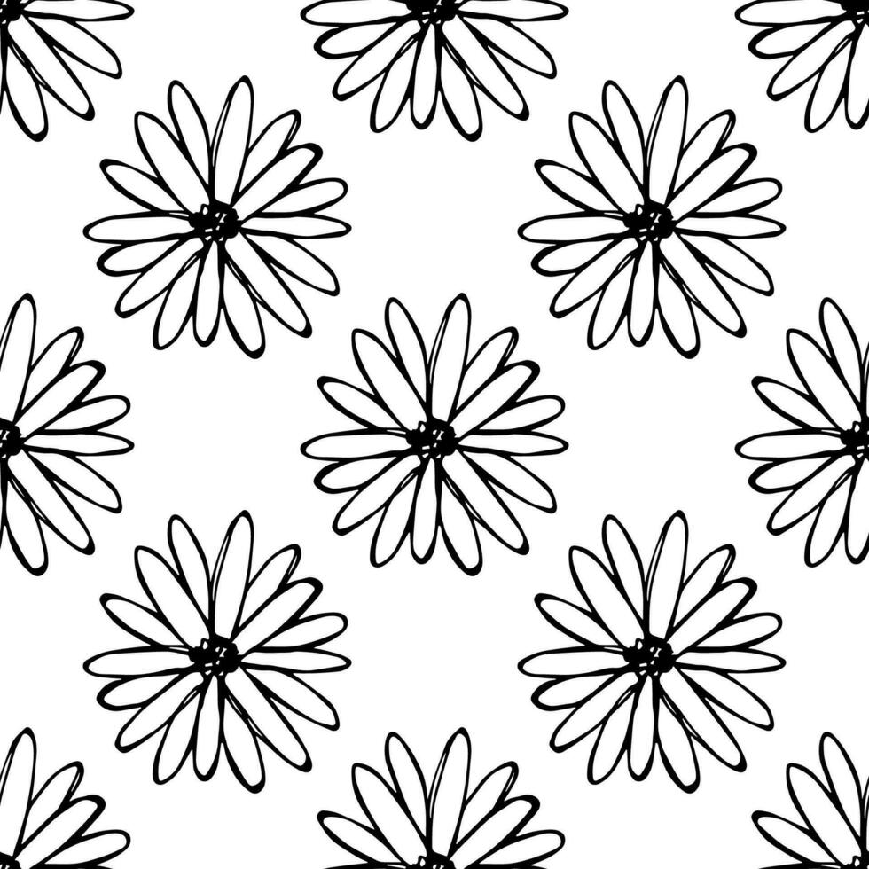 Summer seamless pattern with flowers doodle for decorative print, wrapping paper, greeting cards, wallpaper and fabric vector