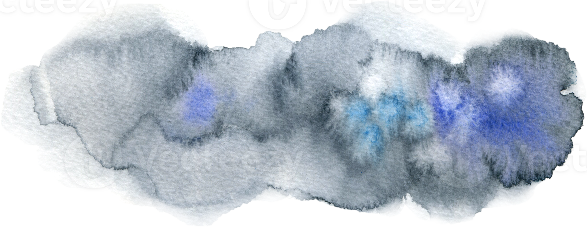 Abstract modern design with clouds watercolor stain hand painted. png