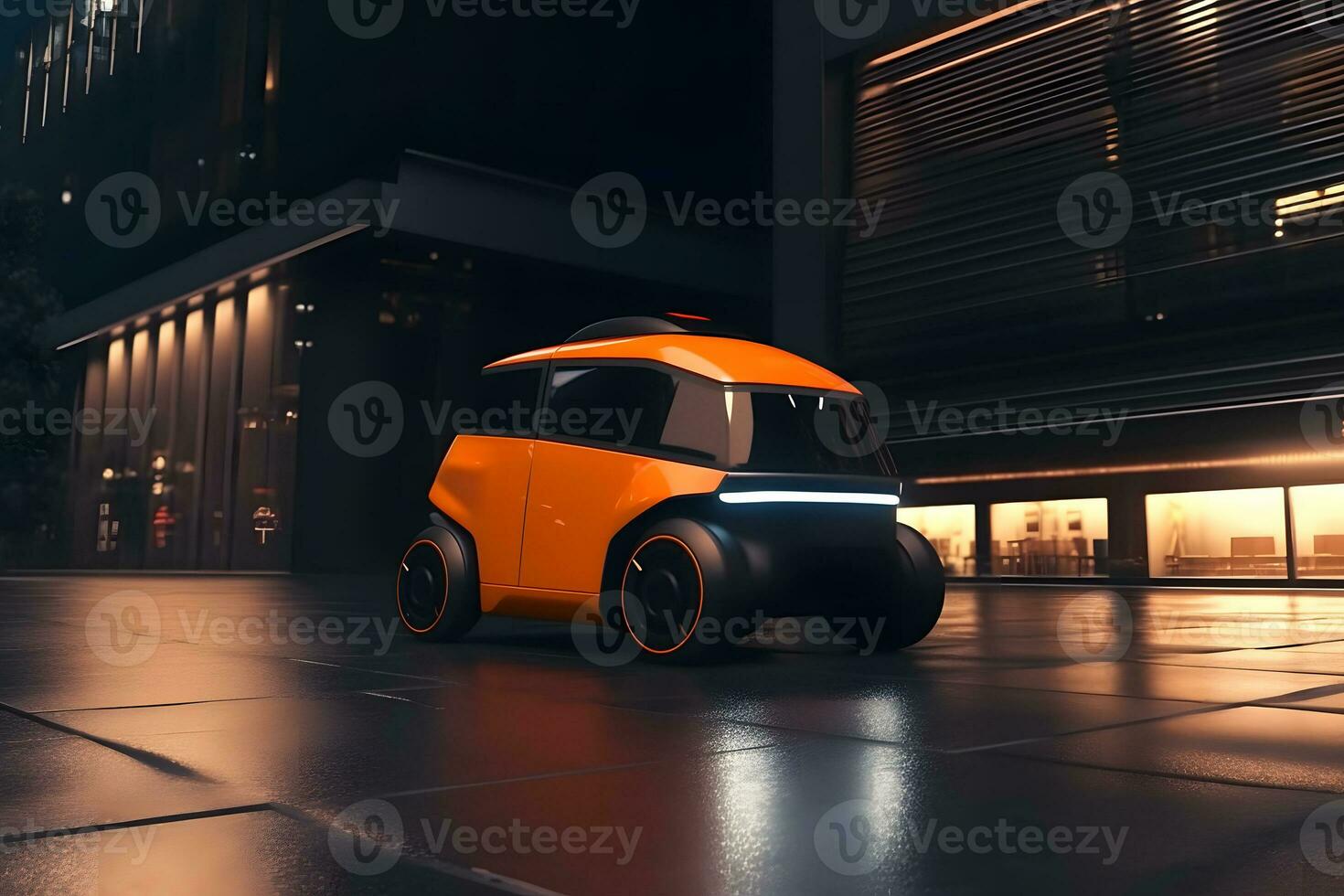 AI generated Self-driving delivery robot concept. Neural network AI generated photo