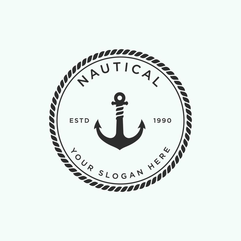 vintage retro anchor logo design.Logo for business, label, badge, nautical, shipping. vector