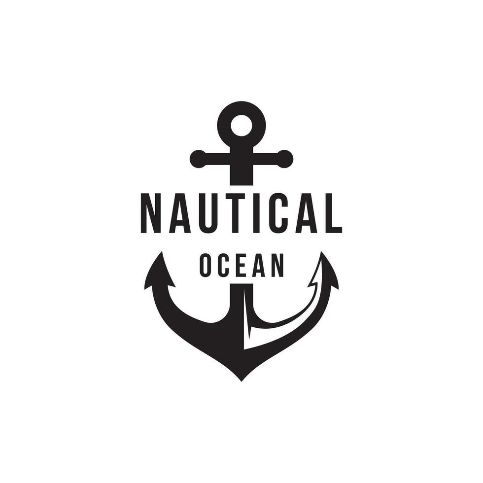 vintage retro anchor logo design.Logo for business, label, badge, nautical, shipping. vector