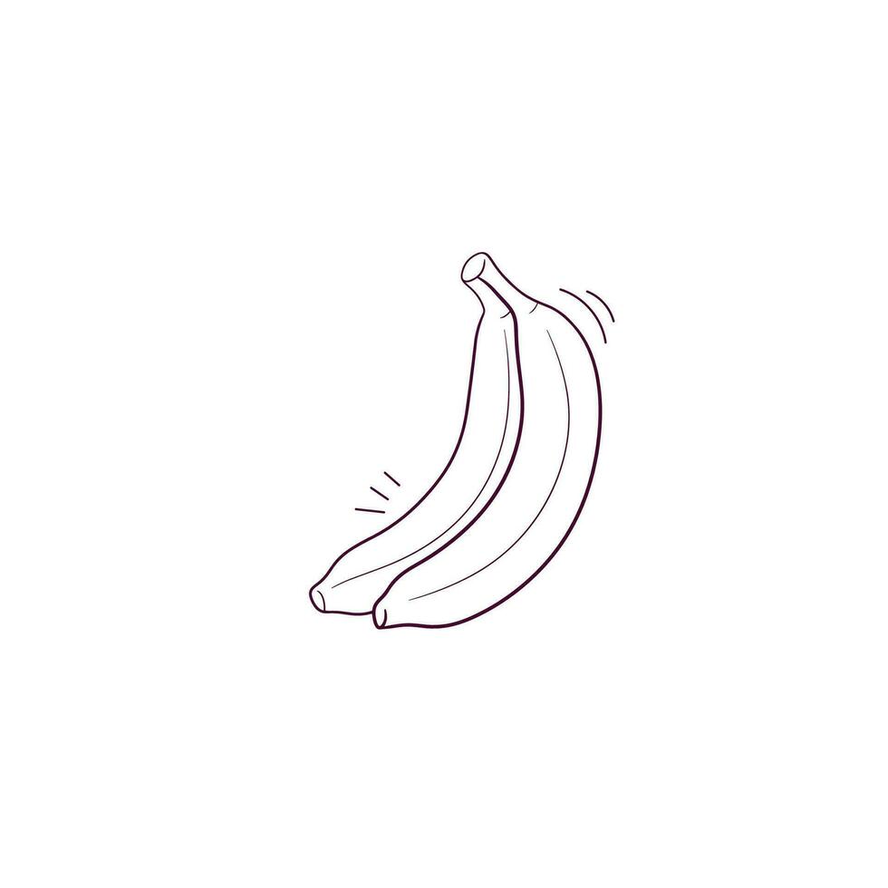 Hand Drawn illustration of banana icon. Doodle Vector Sketch Illustration