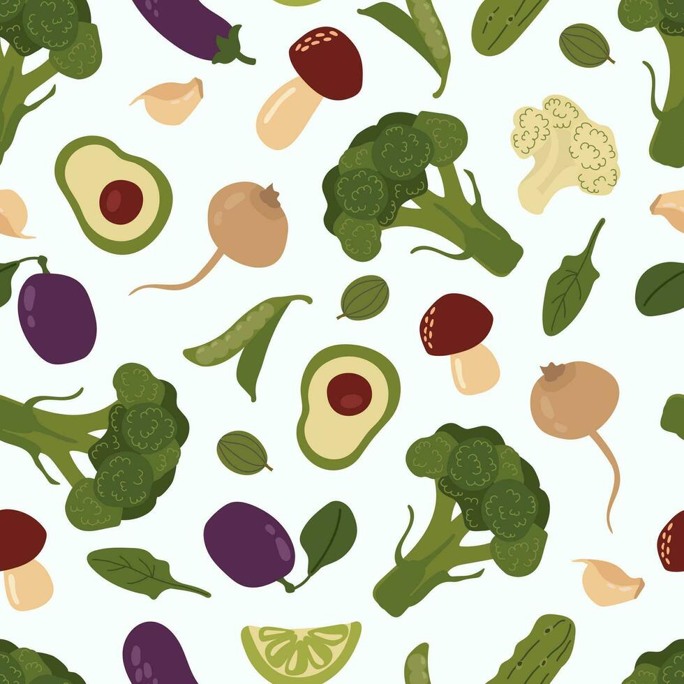 Vegetable seamless pattern. Design for Factory, Textile, Walpaper, Packaging, Cafe. vector