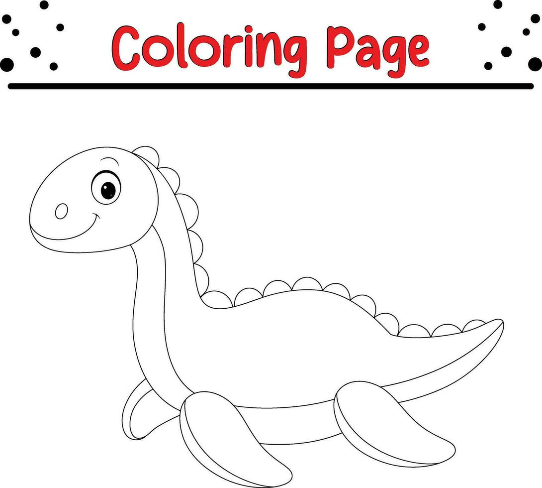 cute dinosaur doll coloring page for kids vector