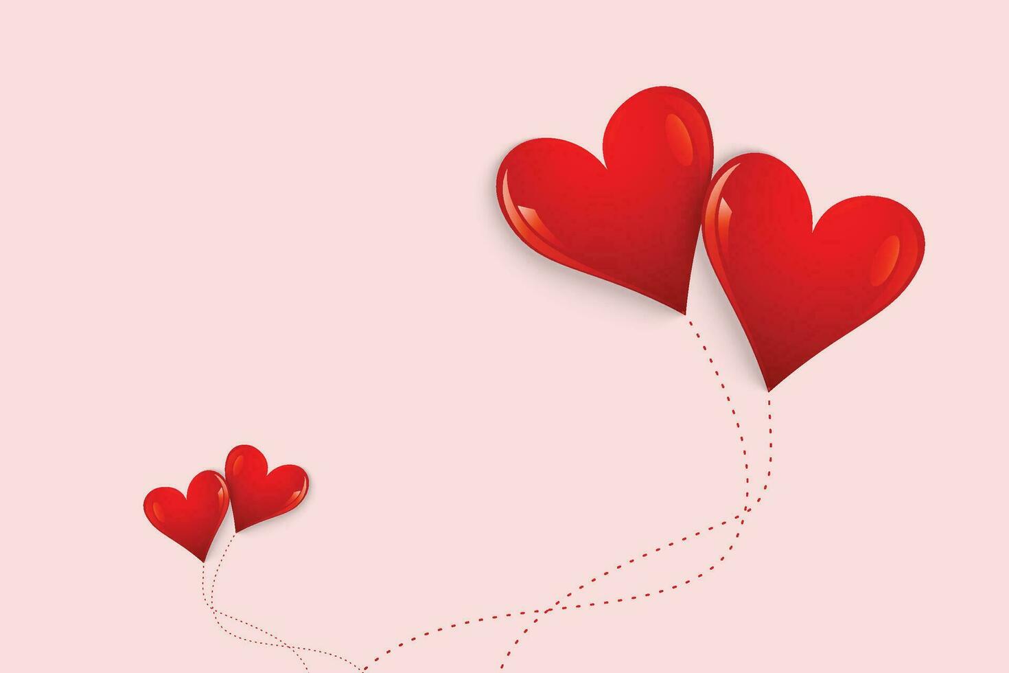 Happy Valentine's day poster voucher, 3d red pink heart, golden metal shape, star and bows on rose background. Vector illustration. Place for text. Gift card, love party, Valentin sale flyer design