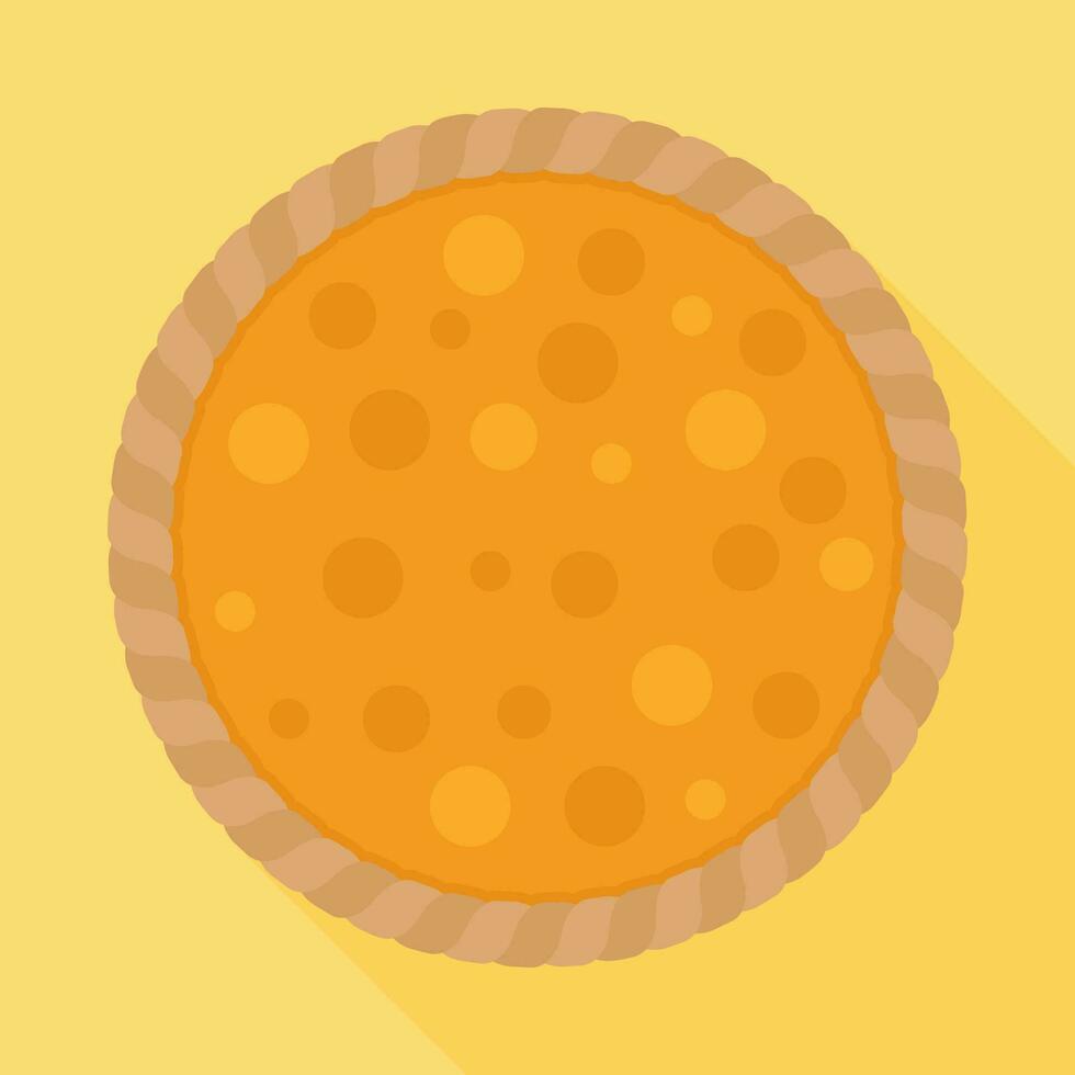 Pumpkin Pie with yellow blackground vector Illustration