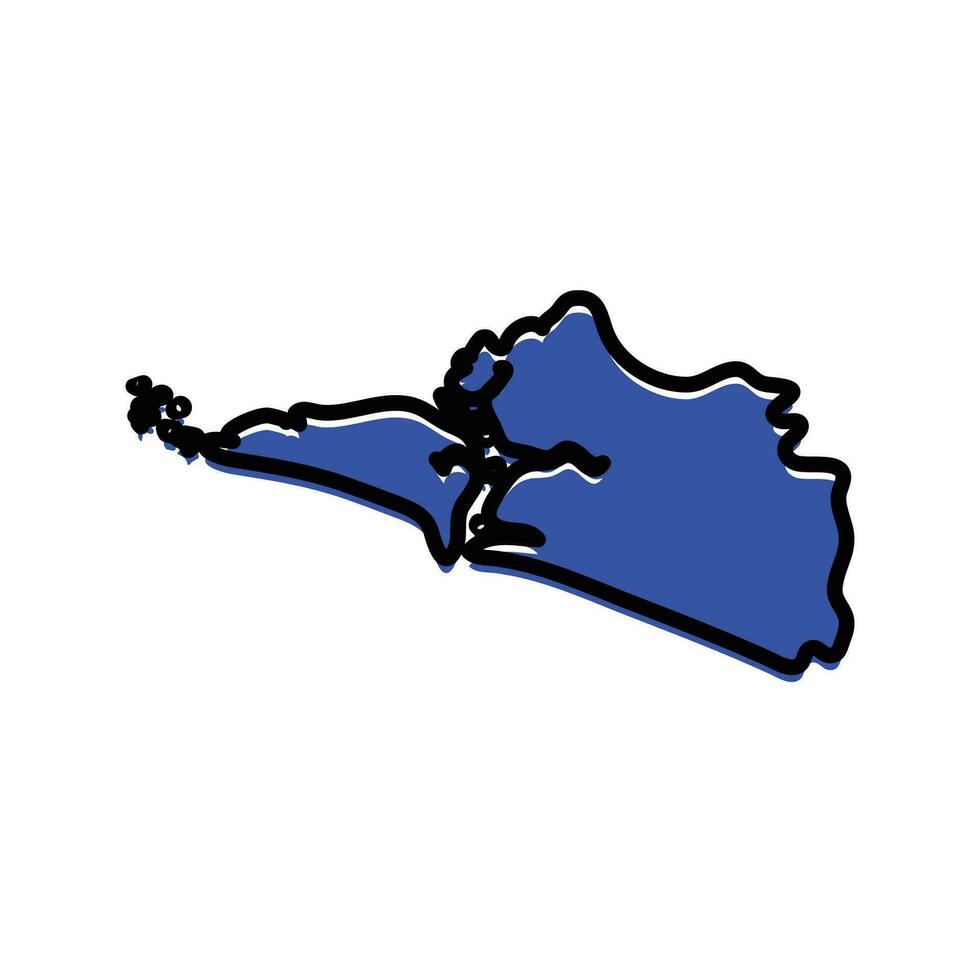 Southern Province Bonthe District of sierra leone country map. vector