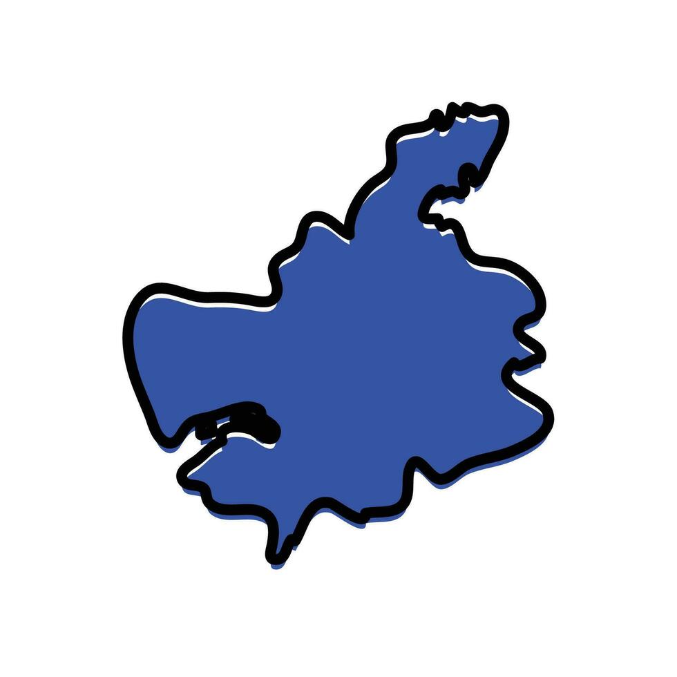 Northern Province Port Loko District of sierra leone country map. vector